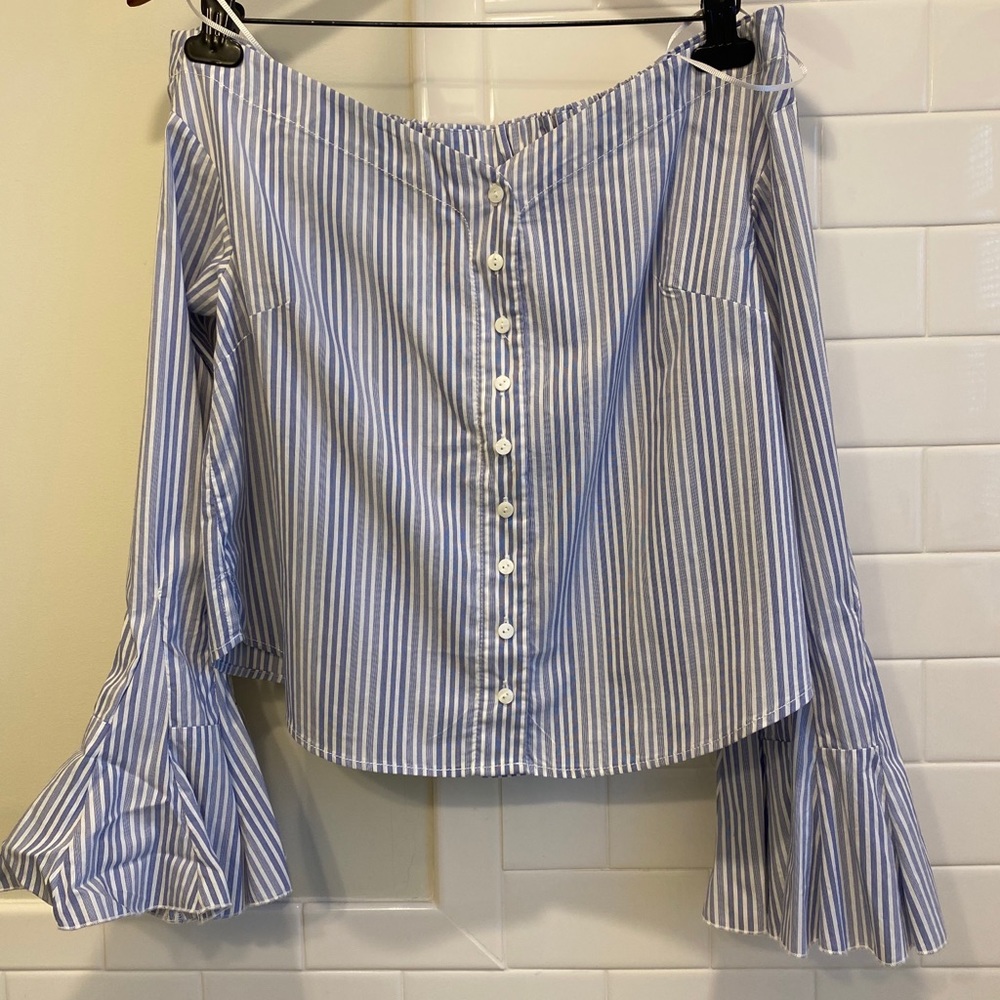 Free People Off-the-Shoulder Long Sleeved shirt, M